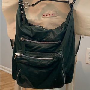 Hunter green Marni “Backpack” with dust bag